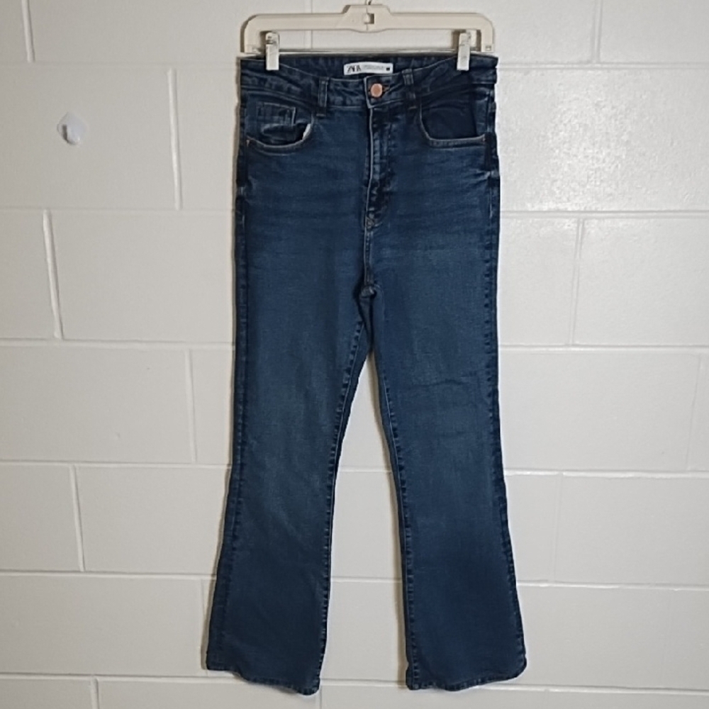 5 Pocket Cotton Stretch Denim Jeans High Rise